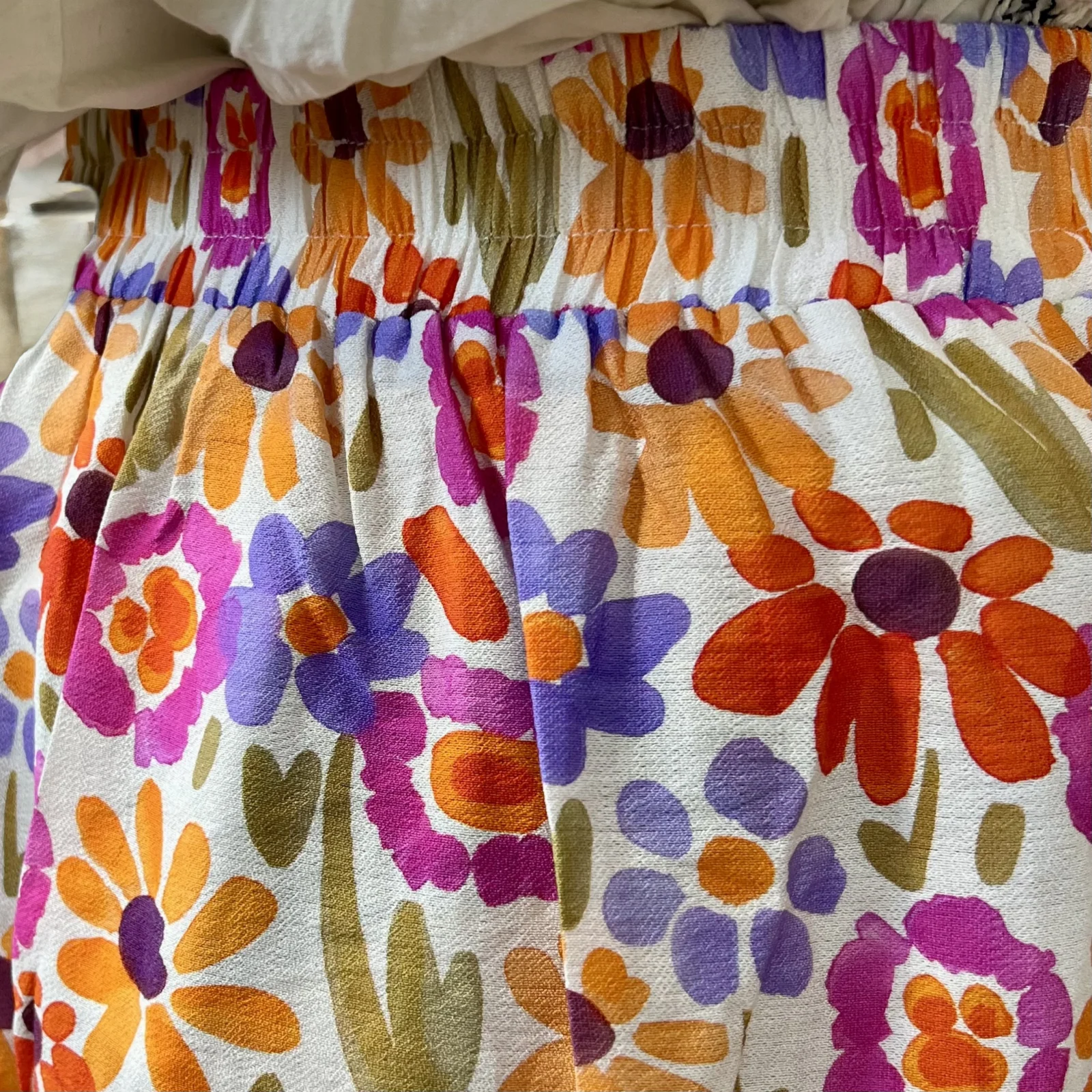 L674 - Jupe longue marguerites (T36-T38) - orange - 38