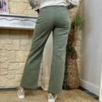 Jean Wide Leg femme 5 boutons VOGGO T36-T44 - kaki - 44