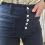 Jean Wide Leg femme 5 boutons VOGGO T36-T44 - marine - 44