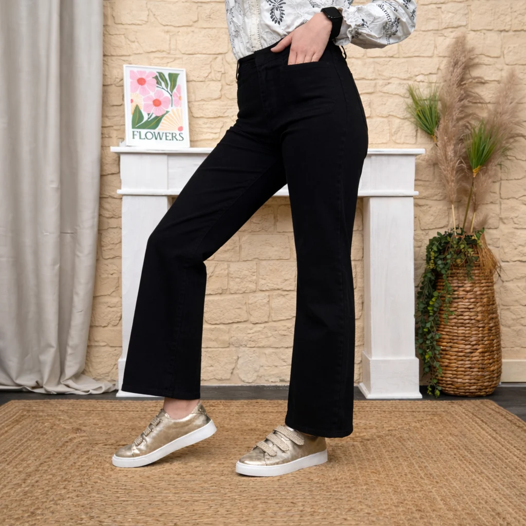 K828 - Jean Wide (T36-T44) - noir - 44