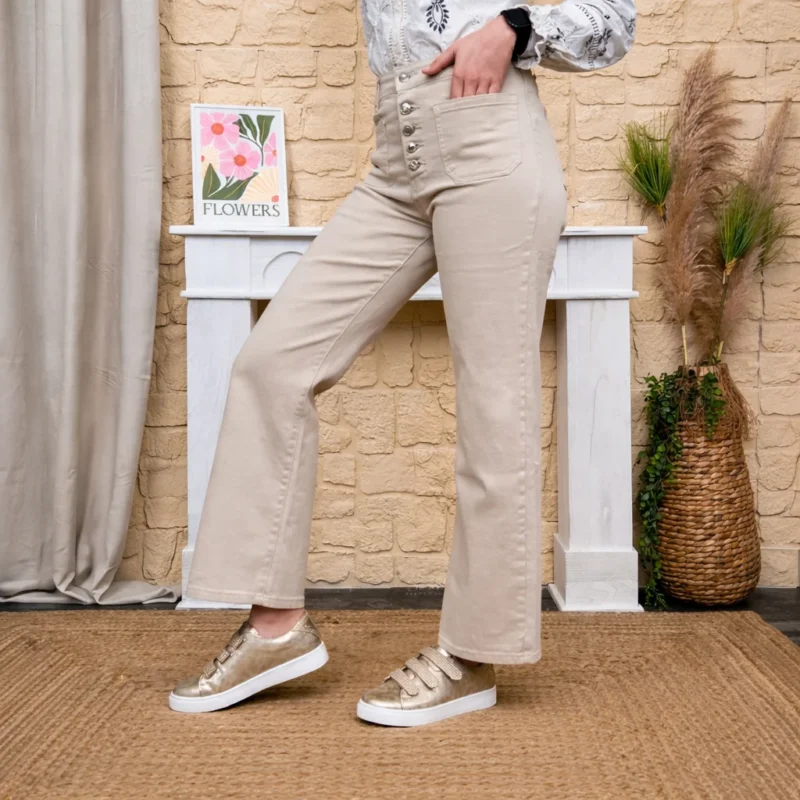 K828 - Jean Wide (T36-T44) - beige - 44
