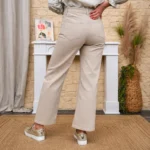 Jean Wide Leg femme 5 boutons VOGGO T36-T44 - beige - 44