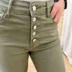 Jean droit 7/8ème femme 5 boutons VOGGO T36-T44 - kaki - 44