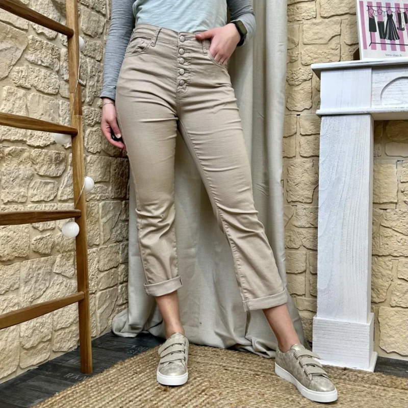 Jean droit 7/8ème (T36-T44) - beige - 44