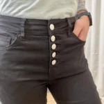 Jean droit 7/8ème femme 5 boutons VOGGO T36-T44 - noir - 44