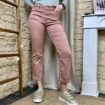 Jean droit 7/8ème femme 5 boutons VOGGO T36-T44 - rose-pale - 44
