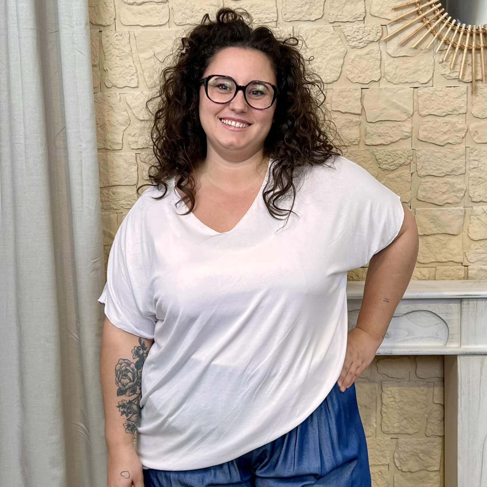 J704 - T-Shirt uni (GT) - blanc - taille-unique-grande-taille