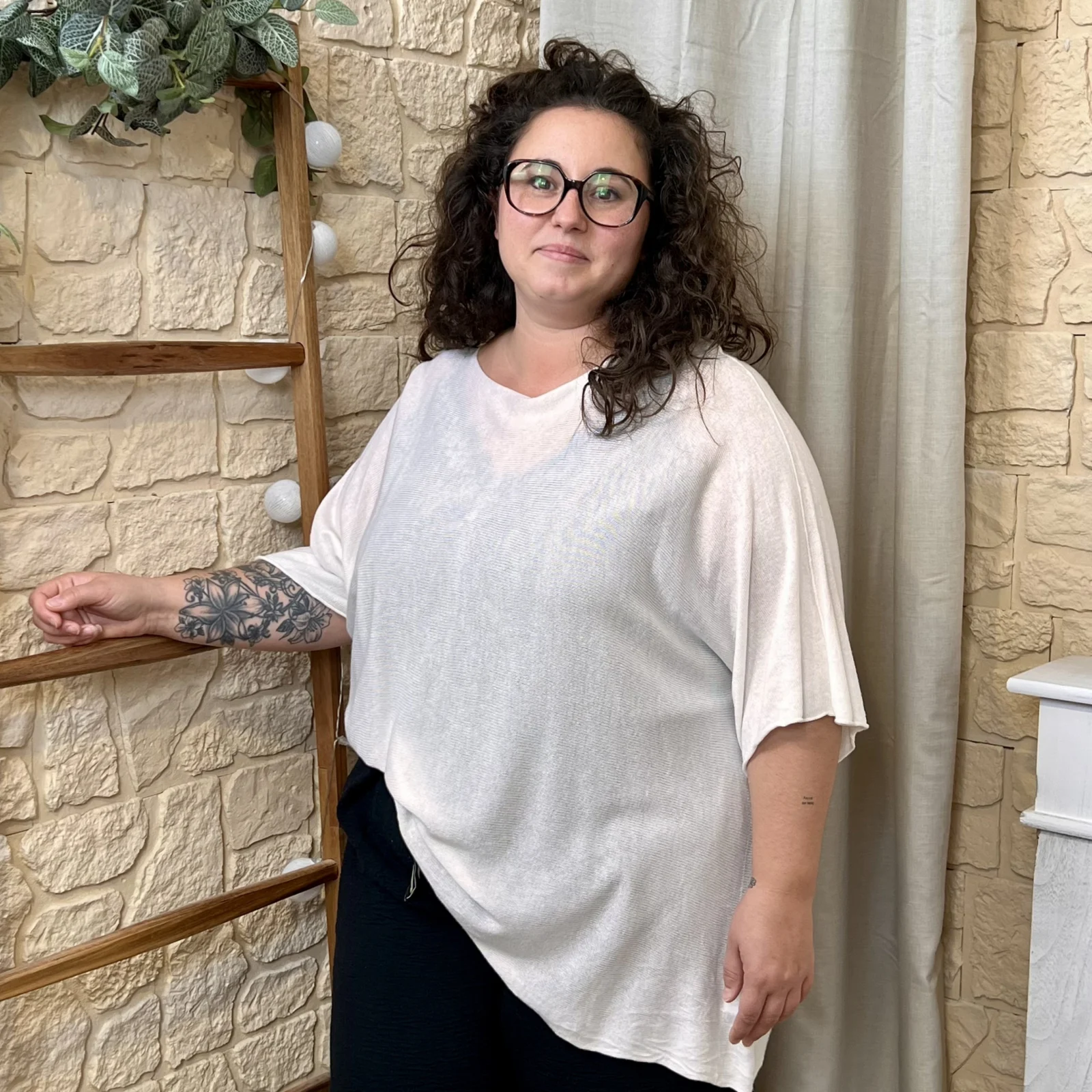 Pull uni (GT) - blanc - taille-unique-grande-taille