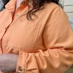 Robe boutonnée en coton Maëlle (T40-T48) - orange - 48