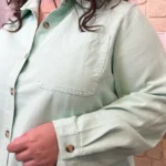 Robe boutonnée en coton Maëlle (T40-T48) - vert-deau - 48