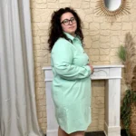 Robe boutonnée en coton Maëlle (T40-T48) - vert-deau - 48