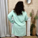 Robe boutonnée en coton Maëlle (T40-T48) - vert-deau - 48