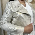 Perfecto femme suédine dorée « Jolies Formes » - dore - 54