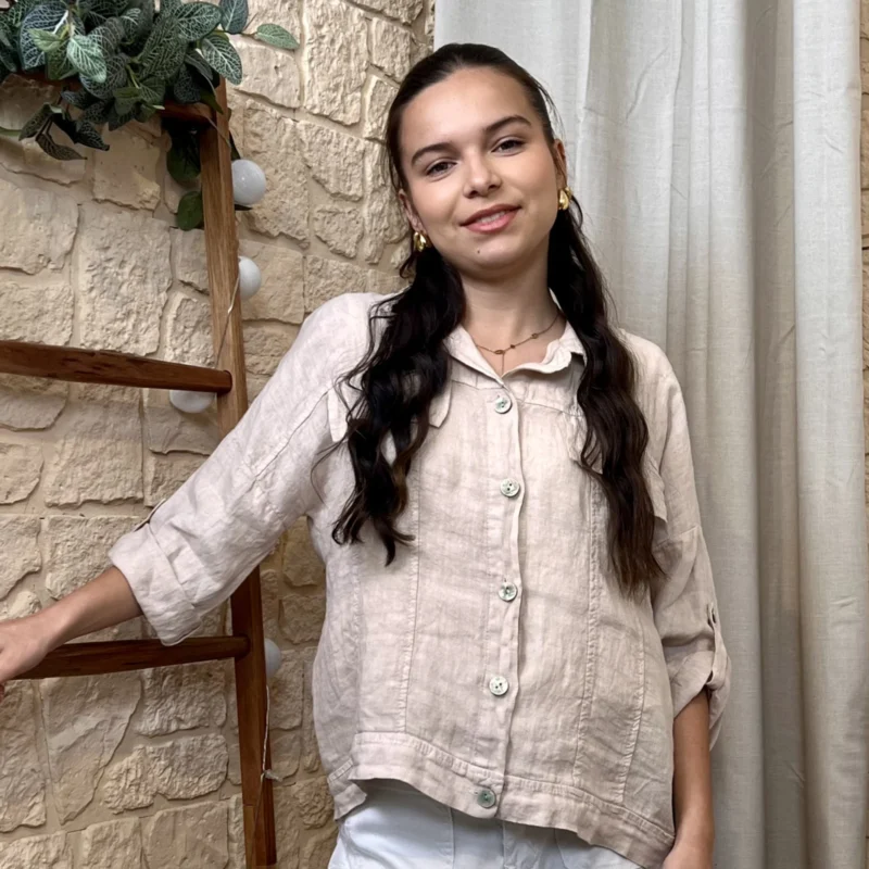 Chemise en lin (TU) - beige - taille-unique