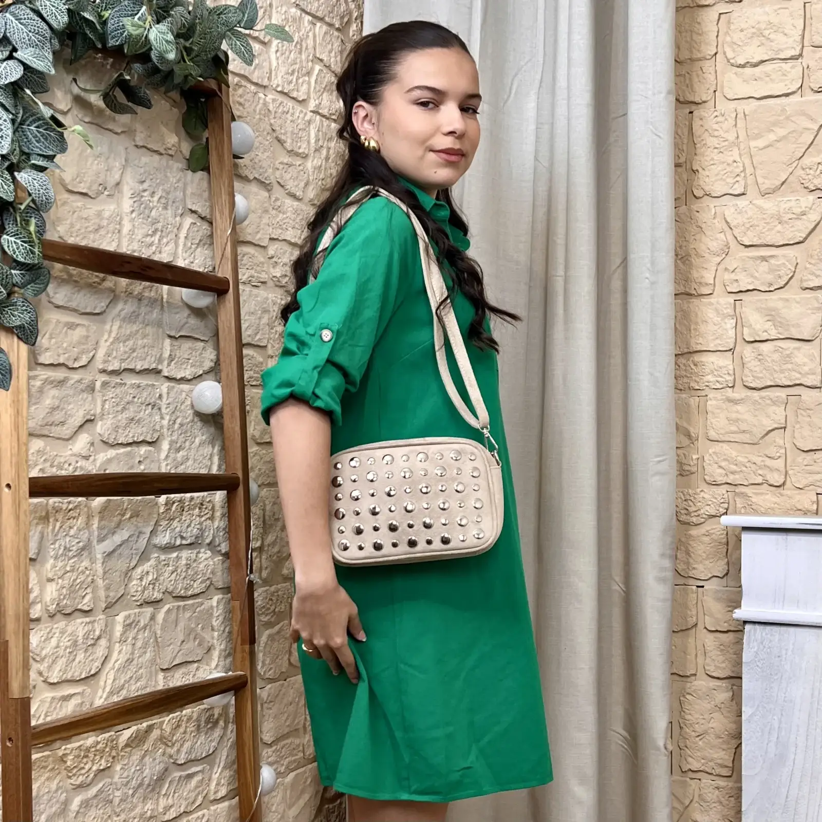 I583 - Robe droite (T36-T38) - vert-bresil - 38