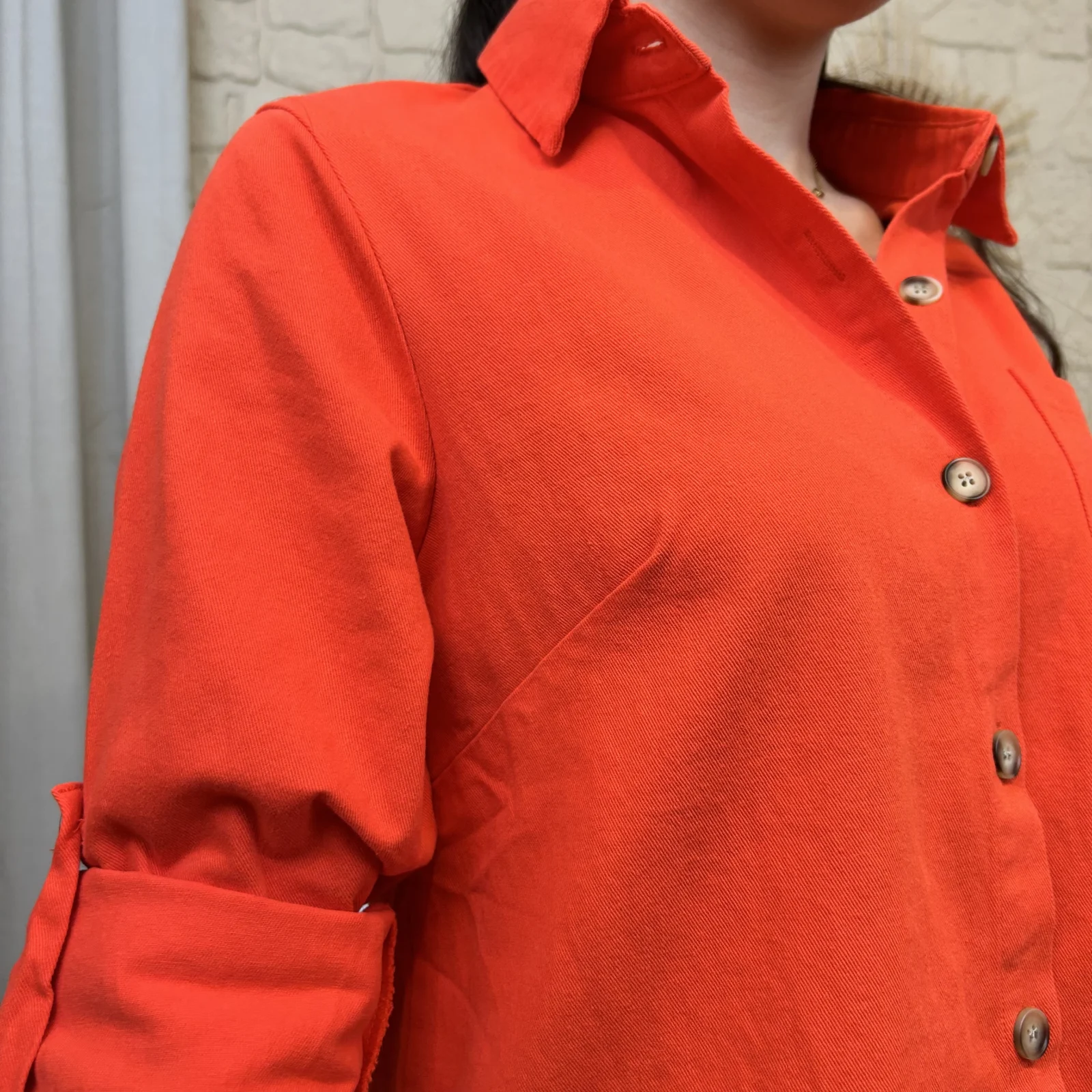 Robe chemise droite Maëlle (T36-T38) - corail - 38