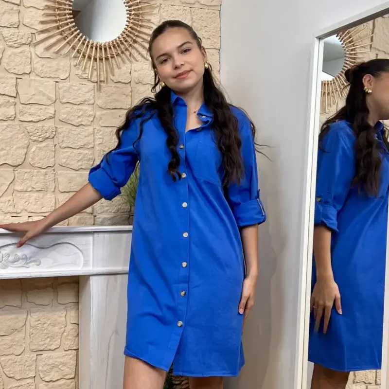 I583 - Robe droite (T36-T38) - bleu-royal - 38