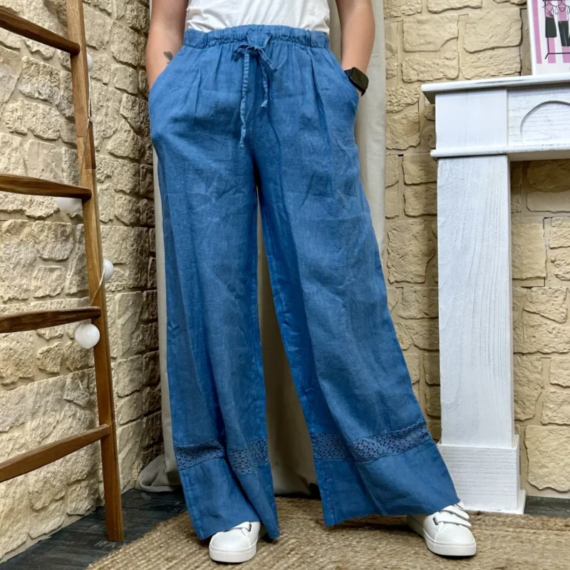 Pantalon en lin (TU) - bleu-jeans - taille-unique