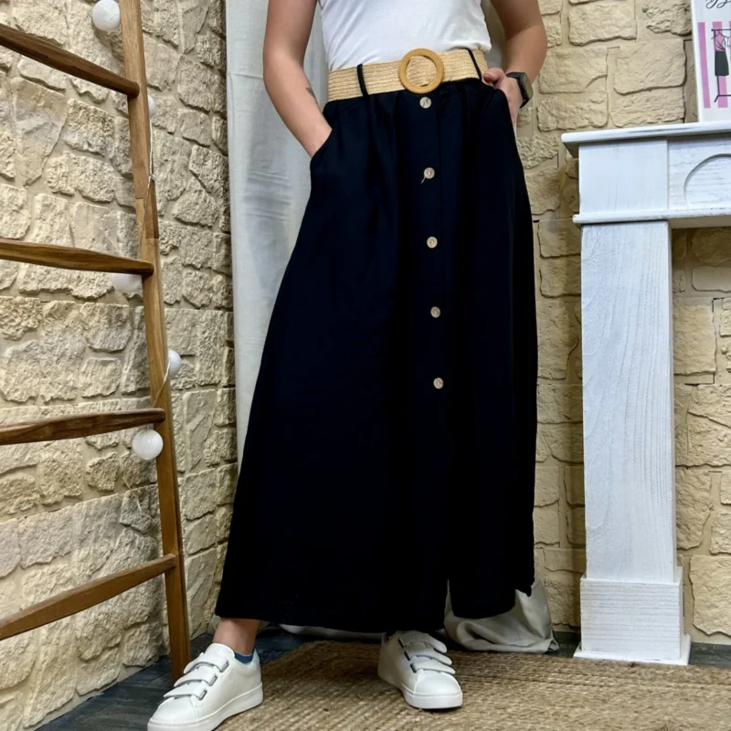 I569 - Jupe boutonnée (TU) - marine - taille-unique