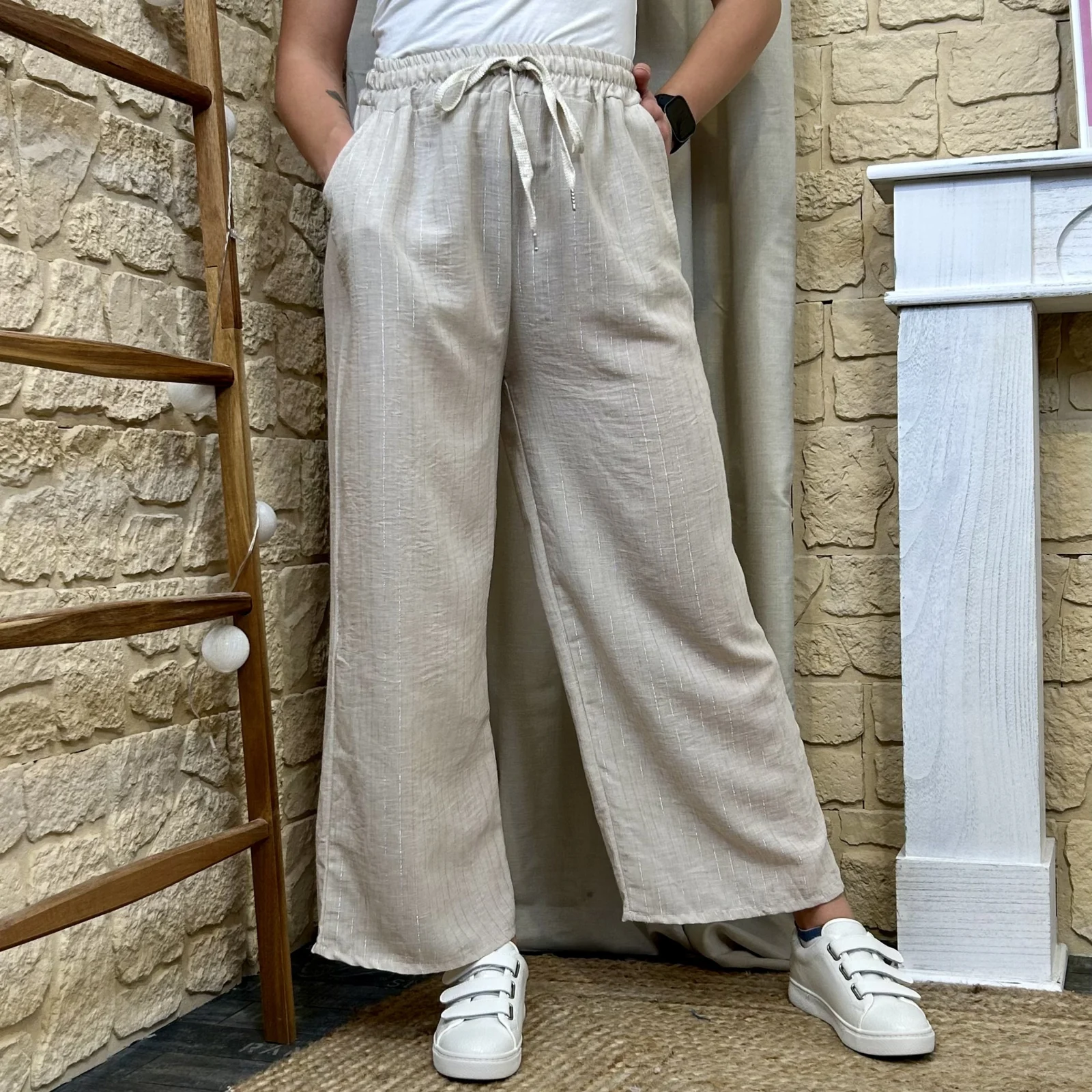 I567 - Pantalon léger (TU) - beige - taille-unique