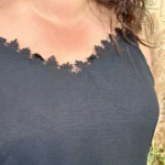 Débardeur femme uni à dentelle CHRISTY T44-T52 - noir - 54