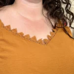 Débardeur femme uni à dentelle CHRISTY T44-T52 - camel - 52