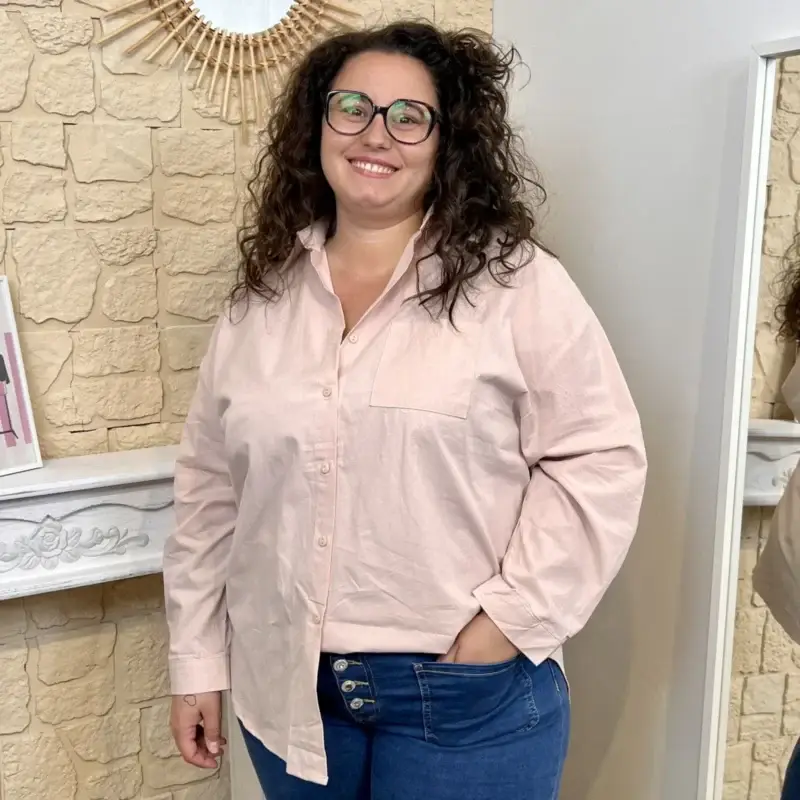 J594 - Chemise avec poche - rose-poudre - 52