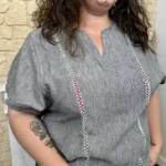 Blouse ajourée (T42-T52) - gris - 52