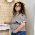 Blouse ajourée (T42-T52) - gris - 52