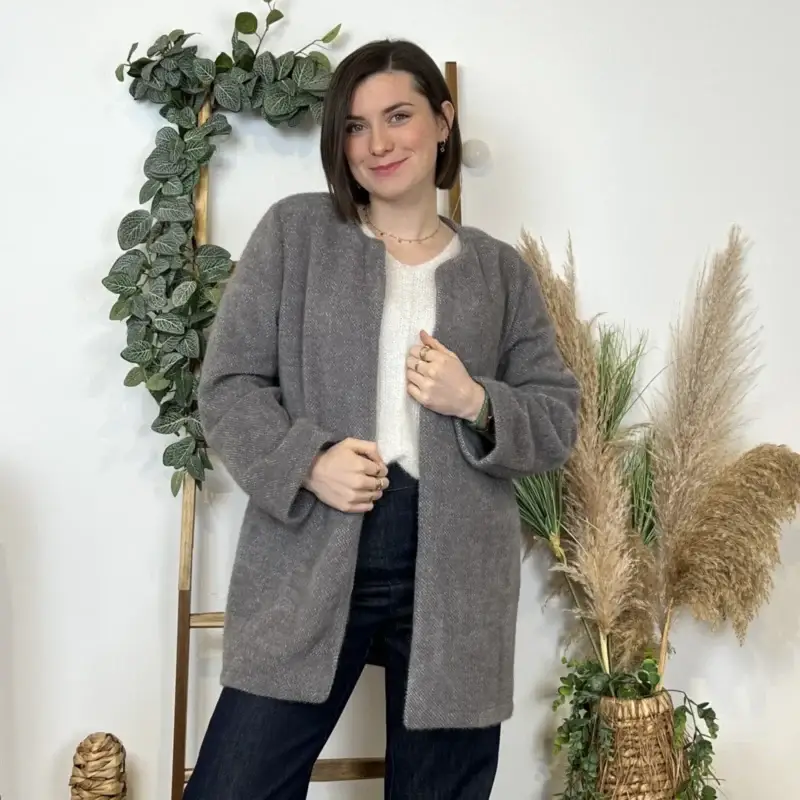 K593 - Veste d'intérieur ouverte - gris - taille-unique