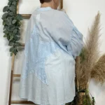 Chemise femme étoile en crochet « Jolies Formes » - bleu-ciel - taille-unique-grande-taille