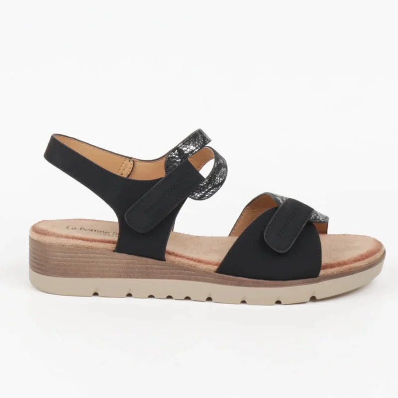 R258- Sandales confort femme - noir - 41