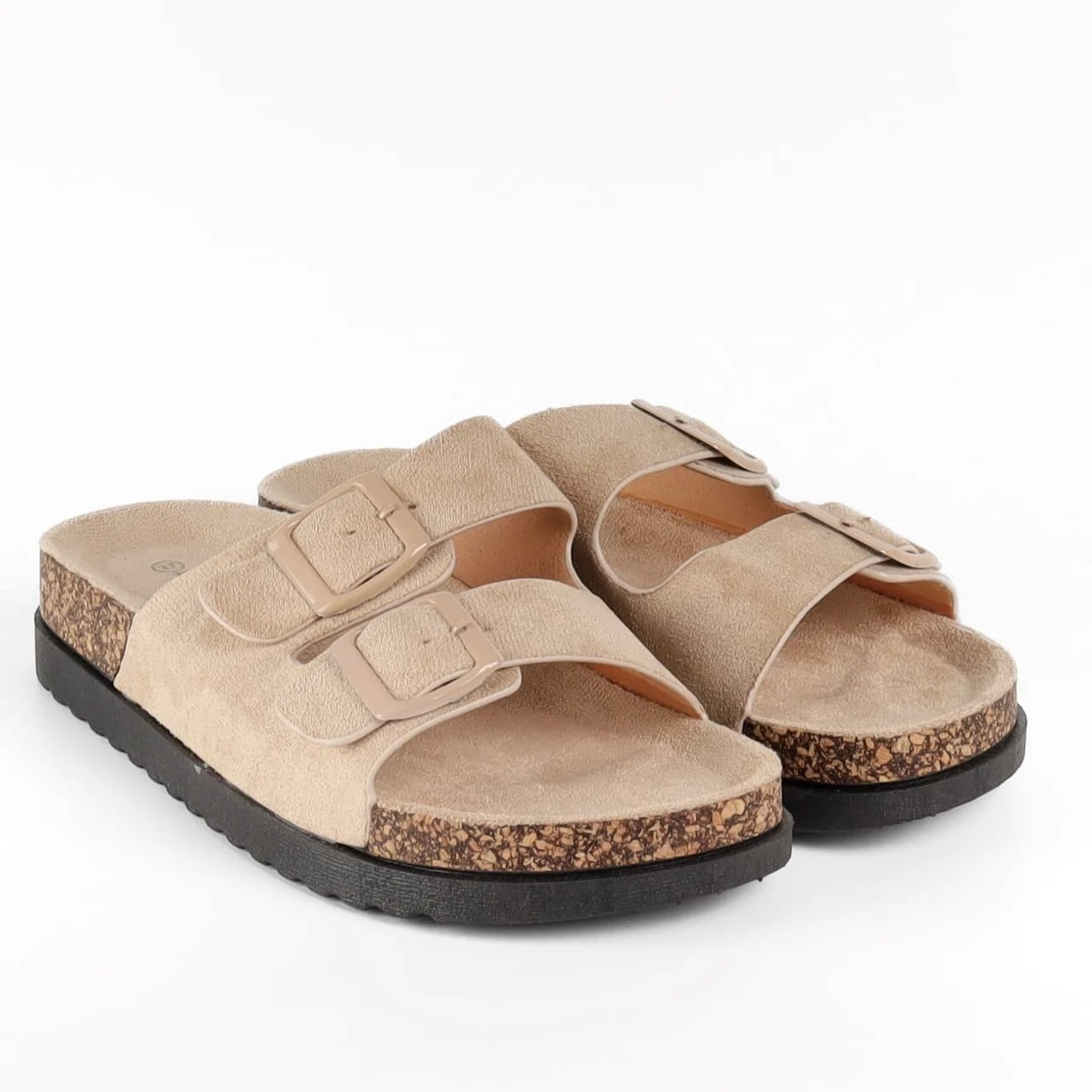 Claquettes ouvertes 2 boucles (T36-T41) - taupe-kaki - 41