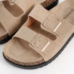 Claquettes ouvertes 2 boucles (T36-T41) - taupe-kaki - 41