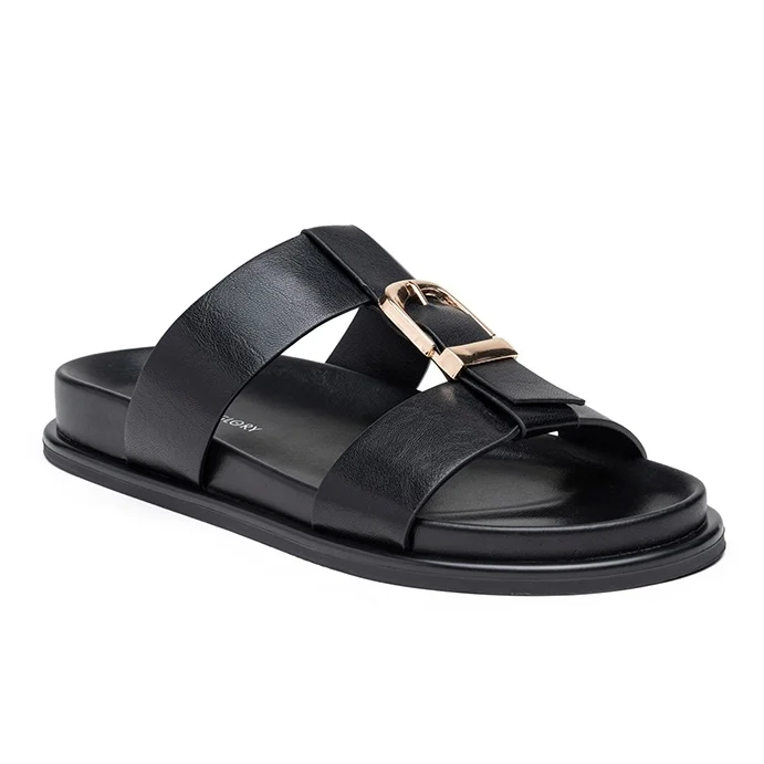 R256- Claquettes femme boucle fantaisie - noir - 41