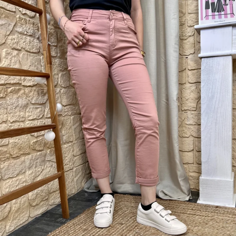 Jean 7/8ème rose pâle