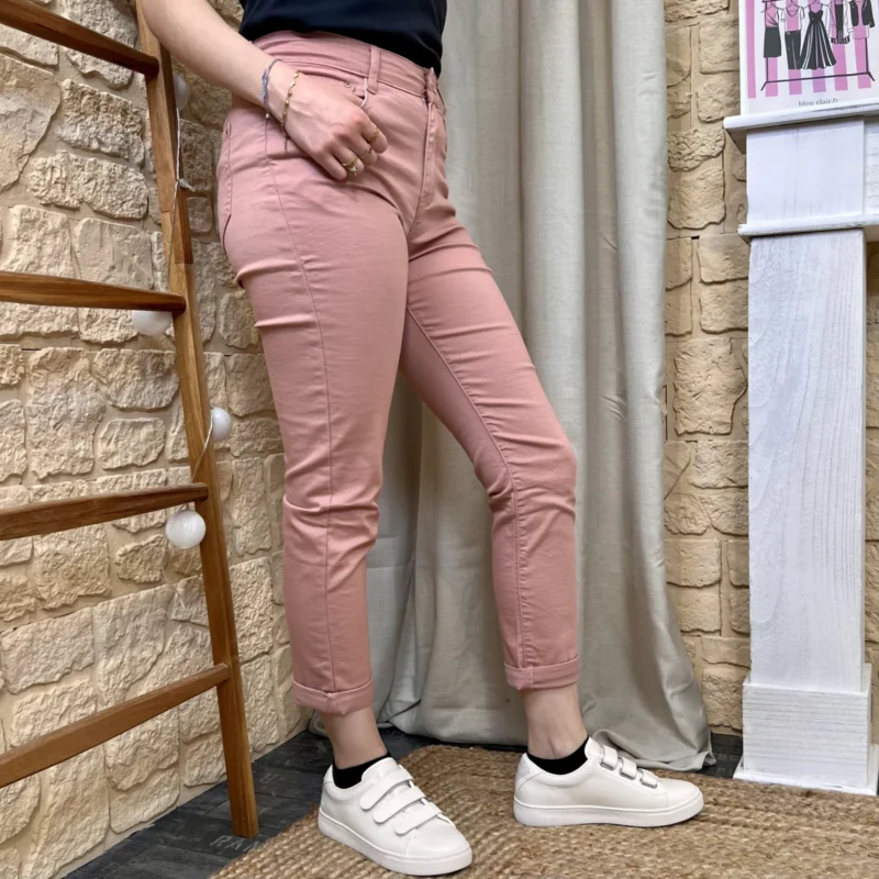 Jean 7/8ème rose pâle - rose-pale-poudre - 44