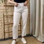 Jean Mom femme VOGGO de couleur T36-T44 - blanc - 44