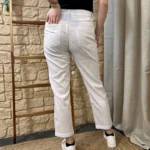 Jean Mom femme VOGGO de couleur T36-T44 - blanc - 44
