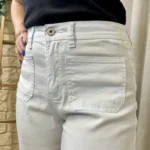 Jean Mom femme VOGGO de couleur T36-T44 - blanc - 44