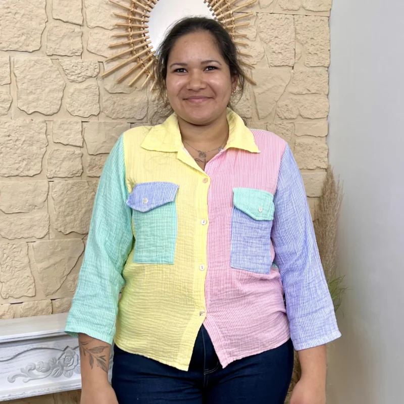 Chemise à rayure (TU) - jaune-colbl - taille-unique