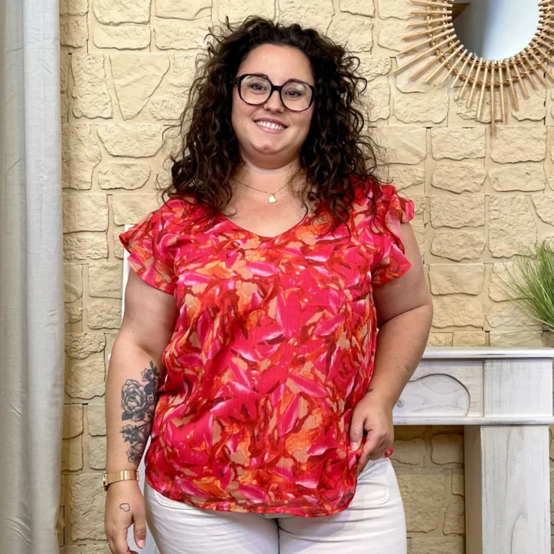 Blouse fluide (T40-T48) - rouge - 48