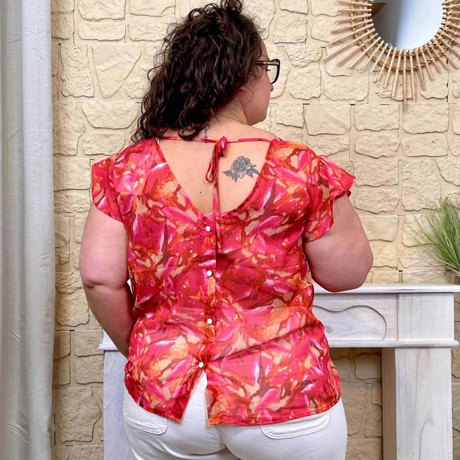 Blouse fluide (T40-T48) - rouge - 48