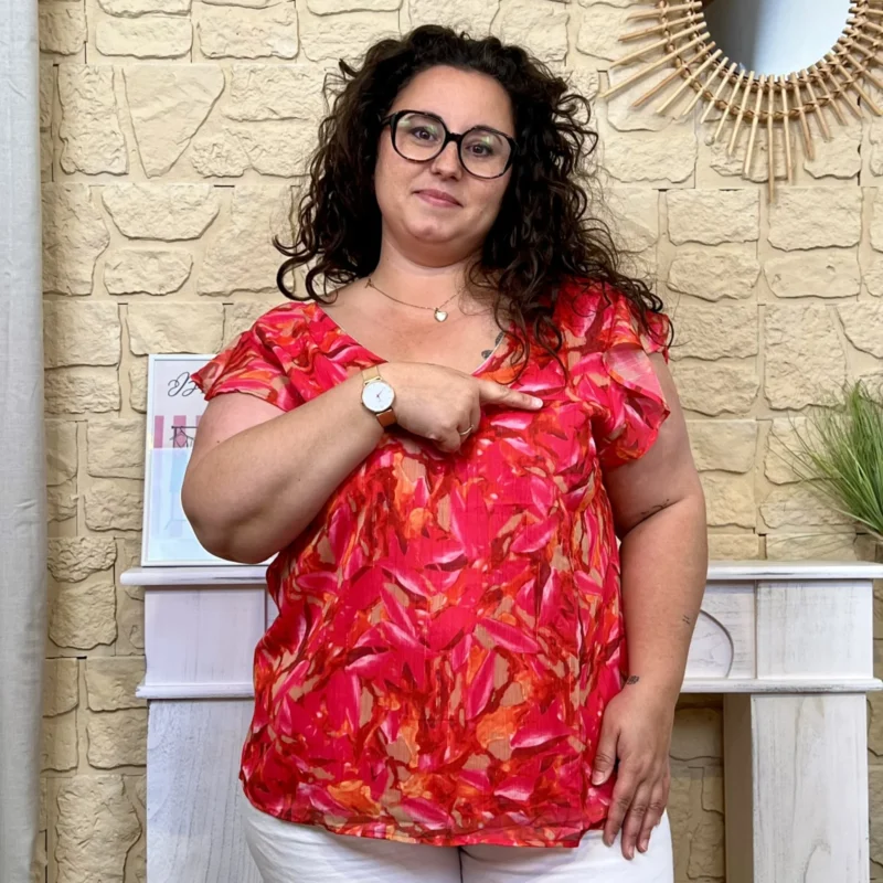 Blouse fluide (T40-T48) - rouge - 48