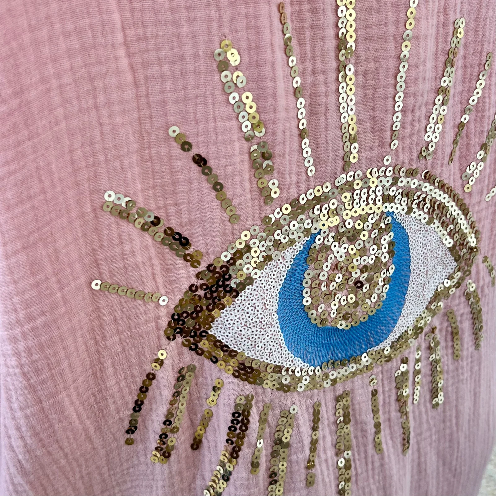 Sur-Chemise Longue "Oeil brodé" - rose-pale - taille-unique