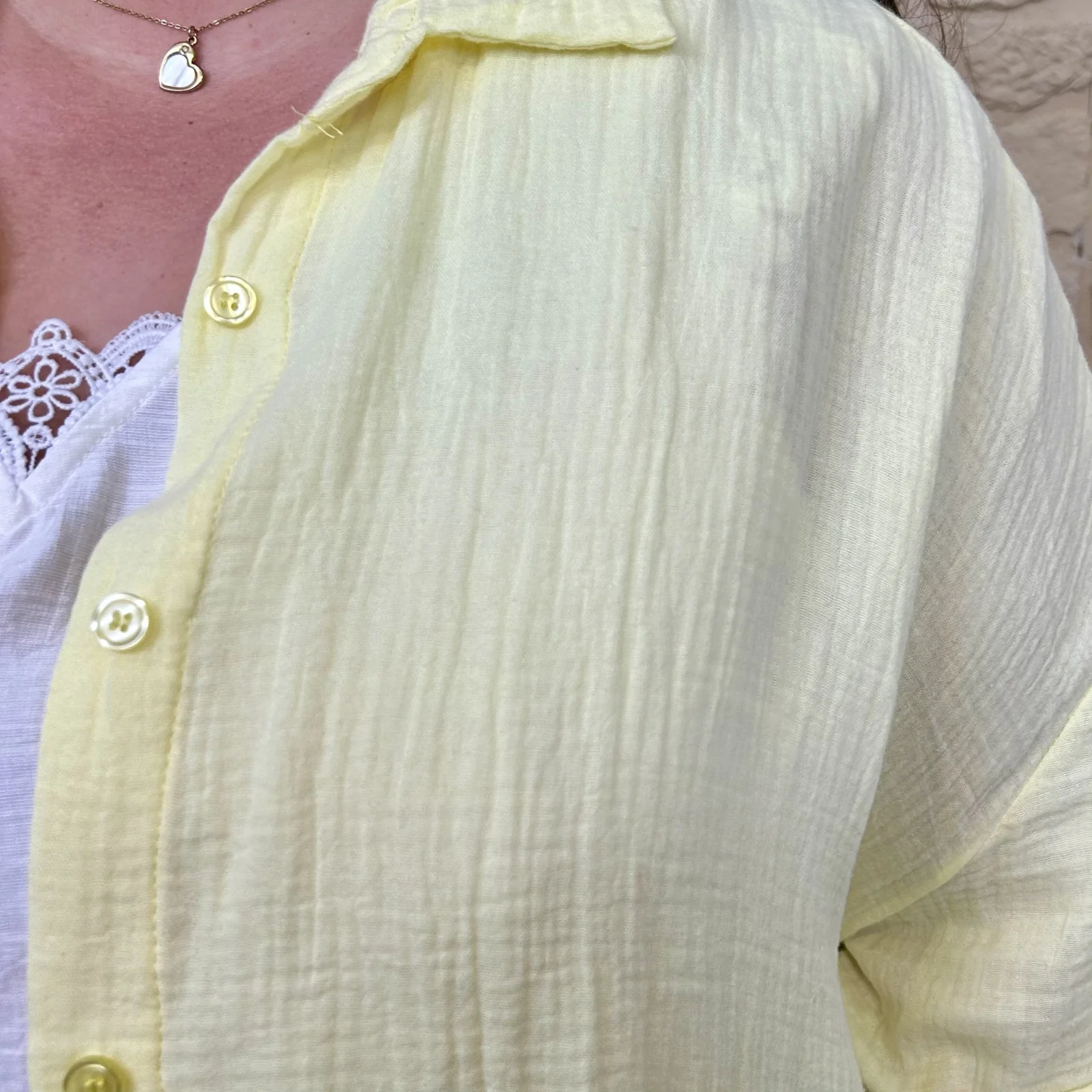 Sur-Chemise Longue "Oeil brodé" - jaune - taille-unique