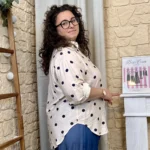 Chemise à pois - blanc-pois-marine - 52