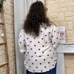 Chemise à pois - blanc-pois-marine - 52