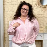 Chemise à pois - rose-pale-pois-blanc - 52