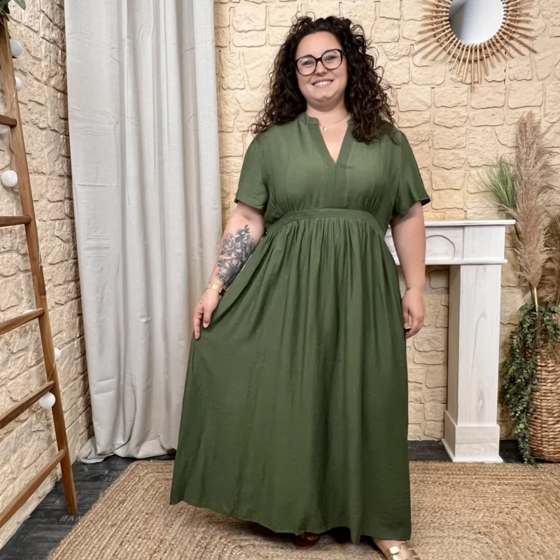 Robe longue fluide (T40-T48) - kaki - 48
